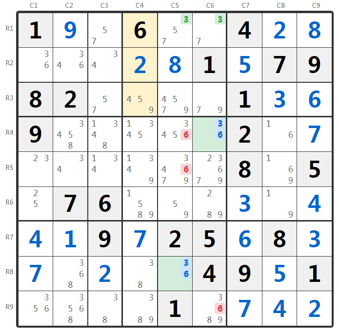 Exemple Sudoku Chute Remote Pairs - Tour verticale