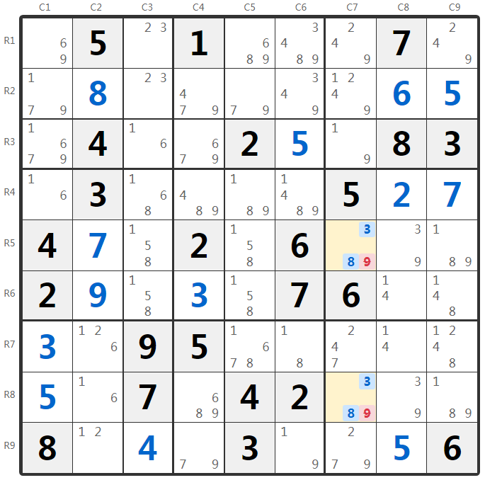 Exemple Paires Cachées - Analyse de Colonne