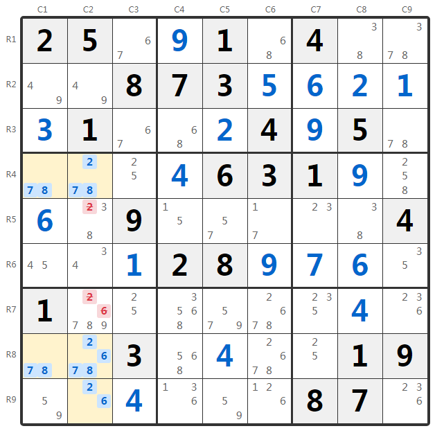 Exemple Unique Rectangle Type 3